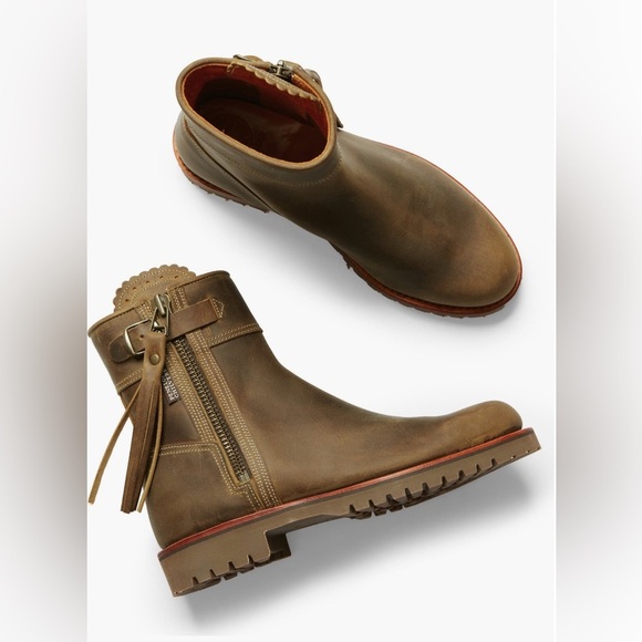 Penelope Chilvers Crop Tassel Bisquit Brown Ankle Boots 37/6 - Picture 2 of 14